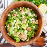 bowl of winter fattoush salad from overhead