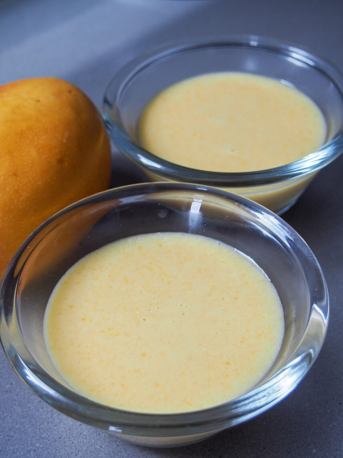 mango panna cotta before adding puree topping