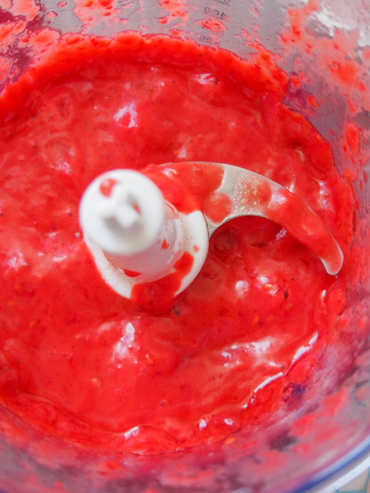 blended raspberry vinaigrette in blender