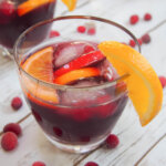 glass of cranberry sangria