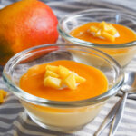 dishes of mango panna cotta