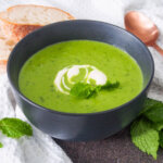 bowl of pea and mint soup