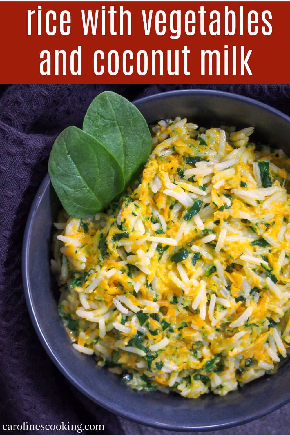 This rice with vegetables and coconut milk is comforting, tasty and quick to make. A great side and handy way to use leftover rice too. #rice #sidedish #vegetarian #vegan This rice with vegetables and coconut milk is comforting, tasty and quick to make. A great side and handy way to use leftover rice too. #rice #sidedish #vegetarian #vegan