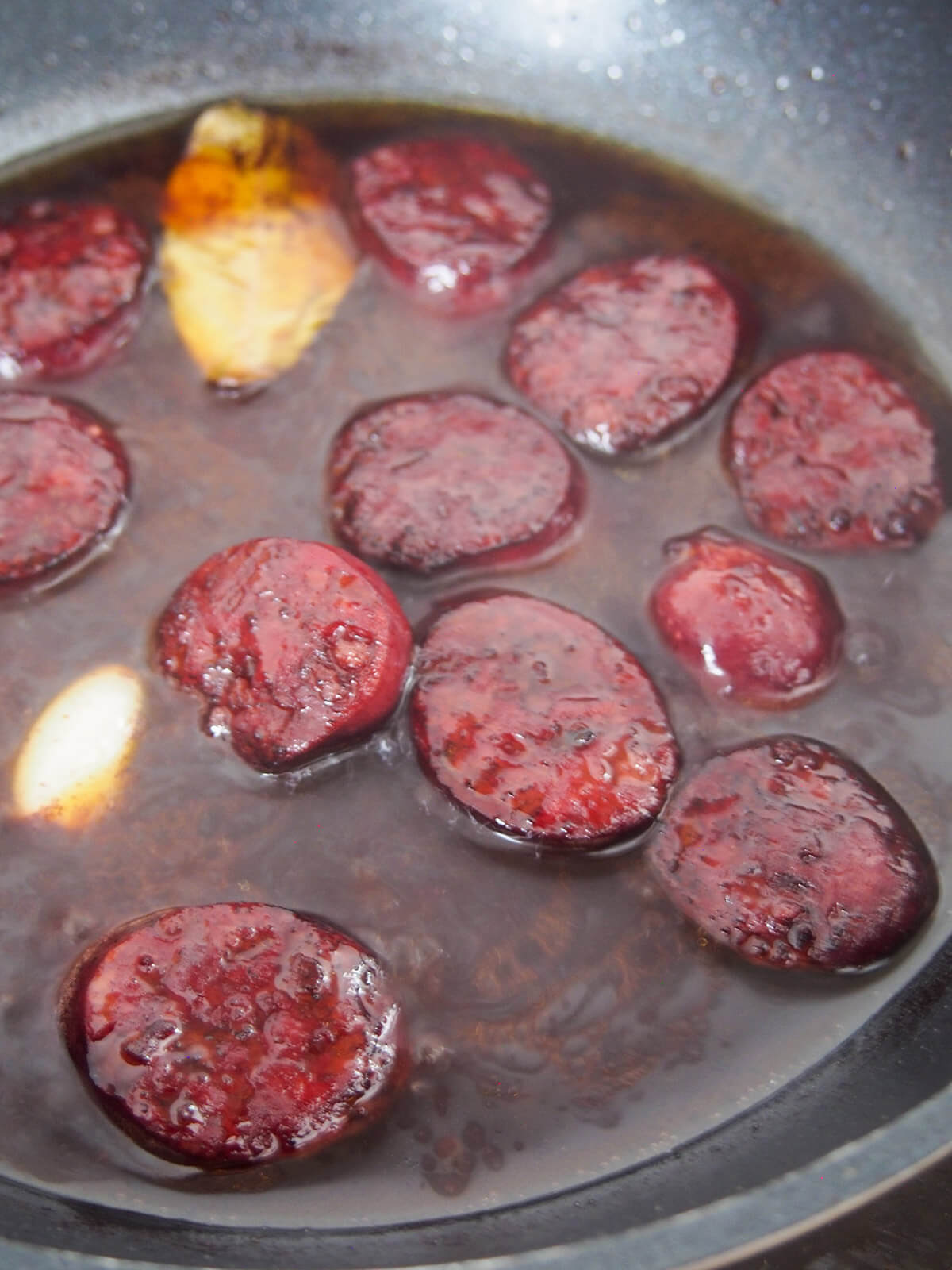 simmering chorizo