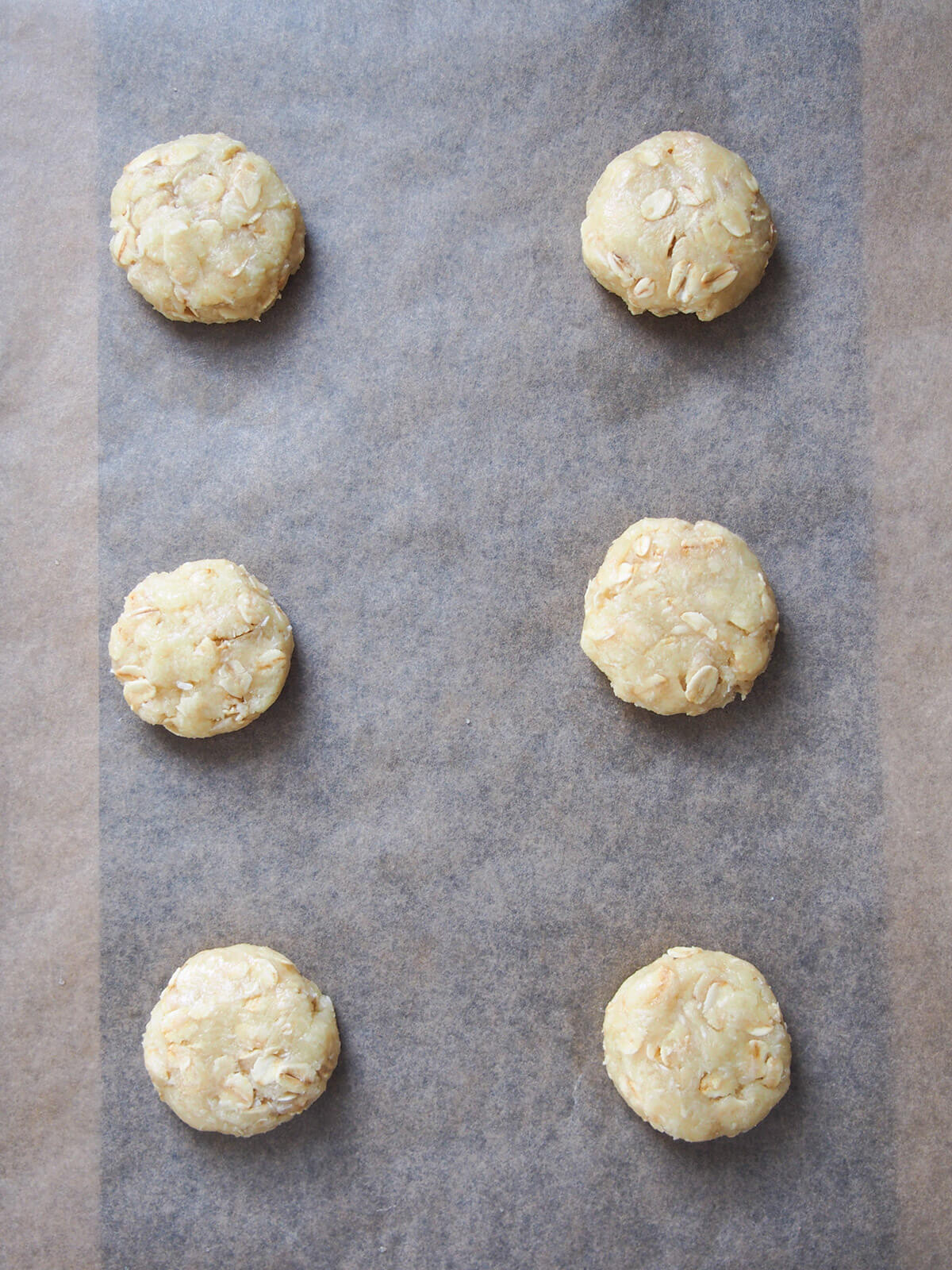 formed biscuits on baking sheet