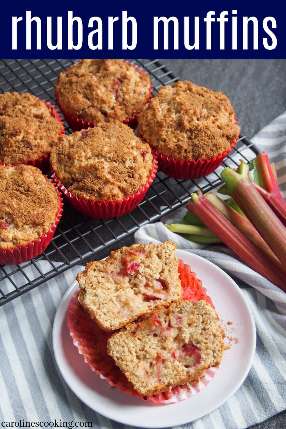 These rhubarb muffins are a delicious combination of tart bursts of rhubarb in a soft muffin and warm sweet cinnamon sugar topping. They make a great coffee time snack, or really any time. These rhubarb muffins are a delicious combination of tart bursts of rhubarb in a soft muffin and warm sweet cinnamon sugar topping. They make a great coffee time snack, or really any time.