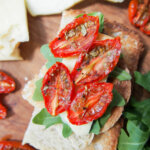 slow roasted tomatoes on top of toast