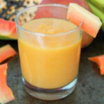 glass of tropical fruit smoothie