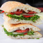 Spanish chorizo sandwich stacked