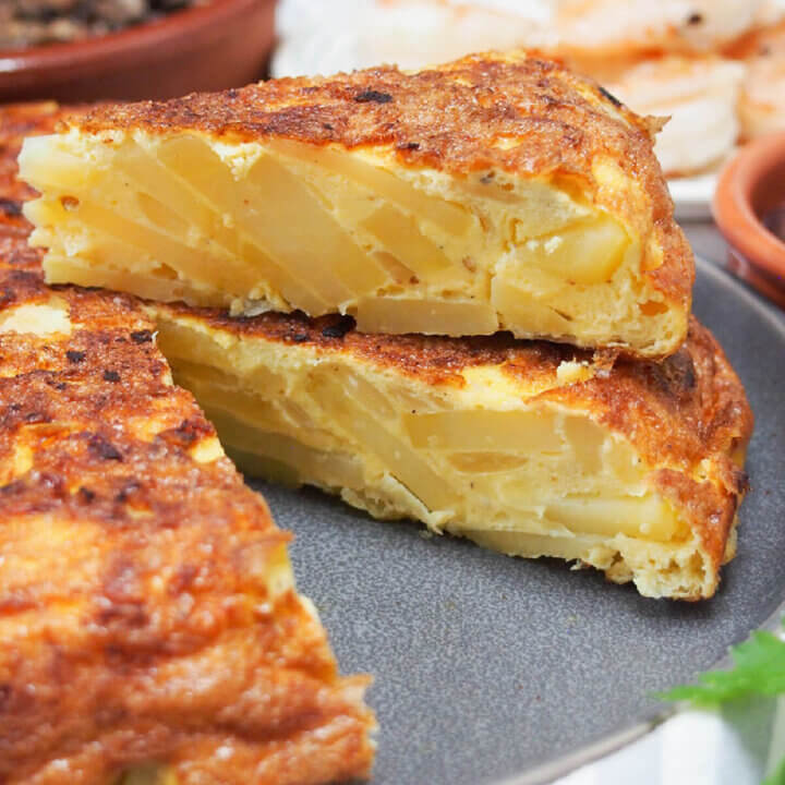 slice of Spanish tortilla sitting on top of rest