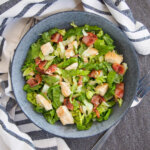 bowl of chicken and bacon salad from overhead