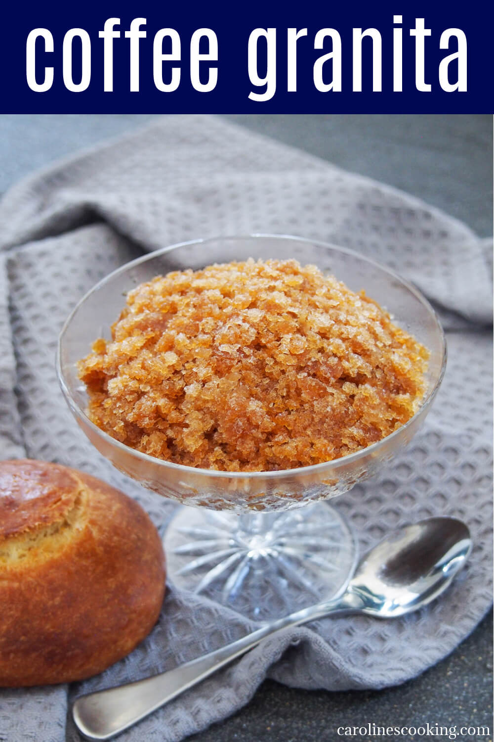 Do as the Sicilians do, and enjoy your coffee in frozen form! This coffee granita is a wonderful combination of sweetened coffee flavors and icy coldness. It's refreshing and delicious.