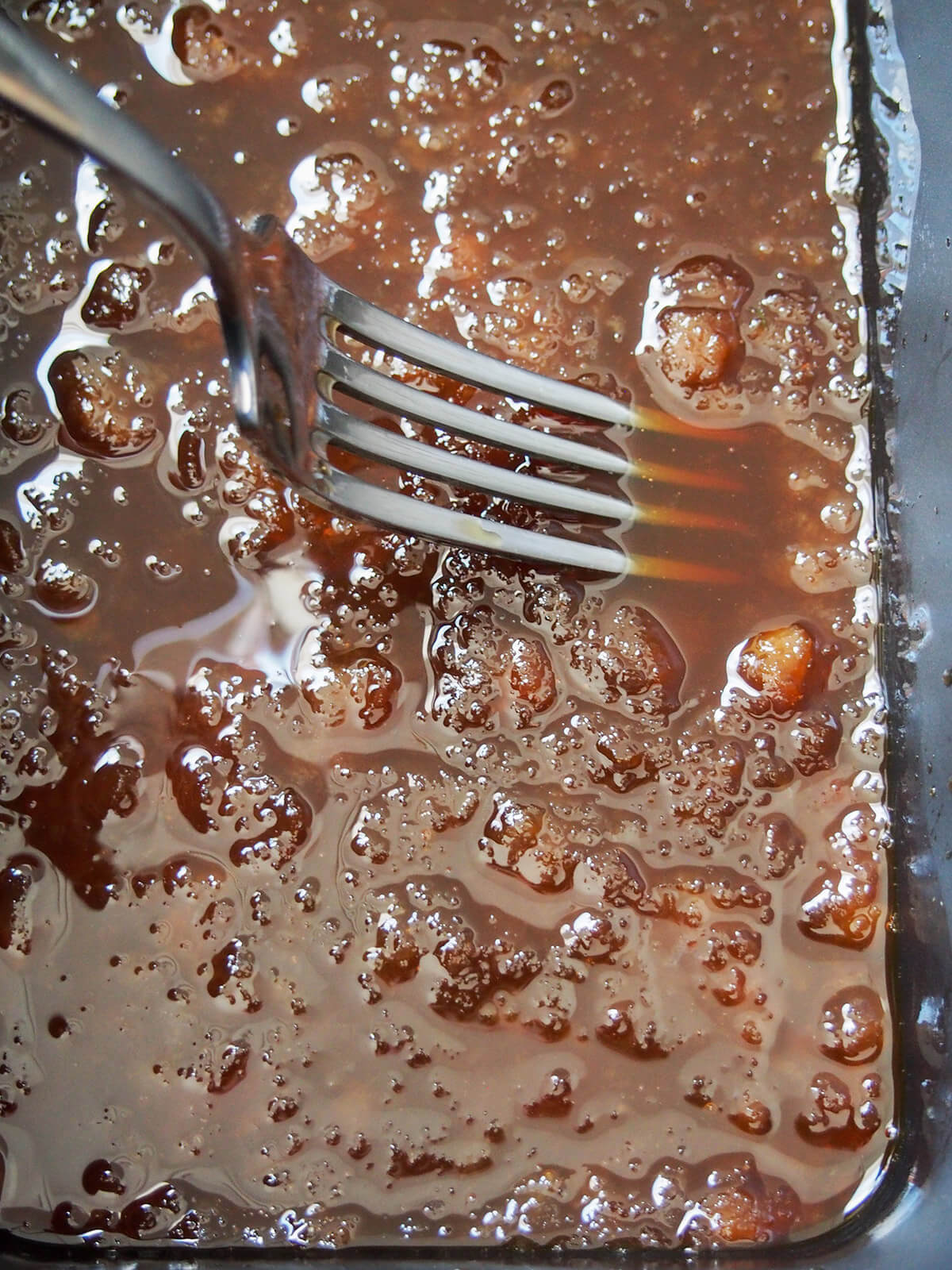 first breaking up granita with fork when still very liquid