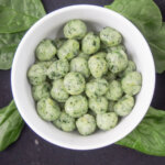 bowl of potato spinach gnocchi