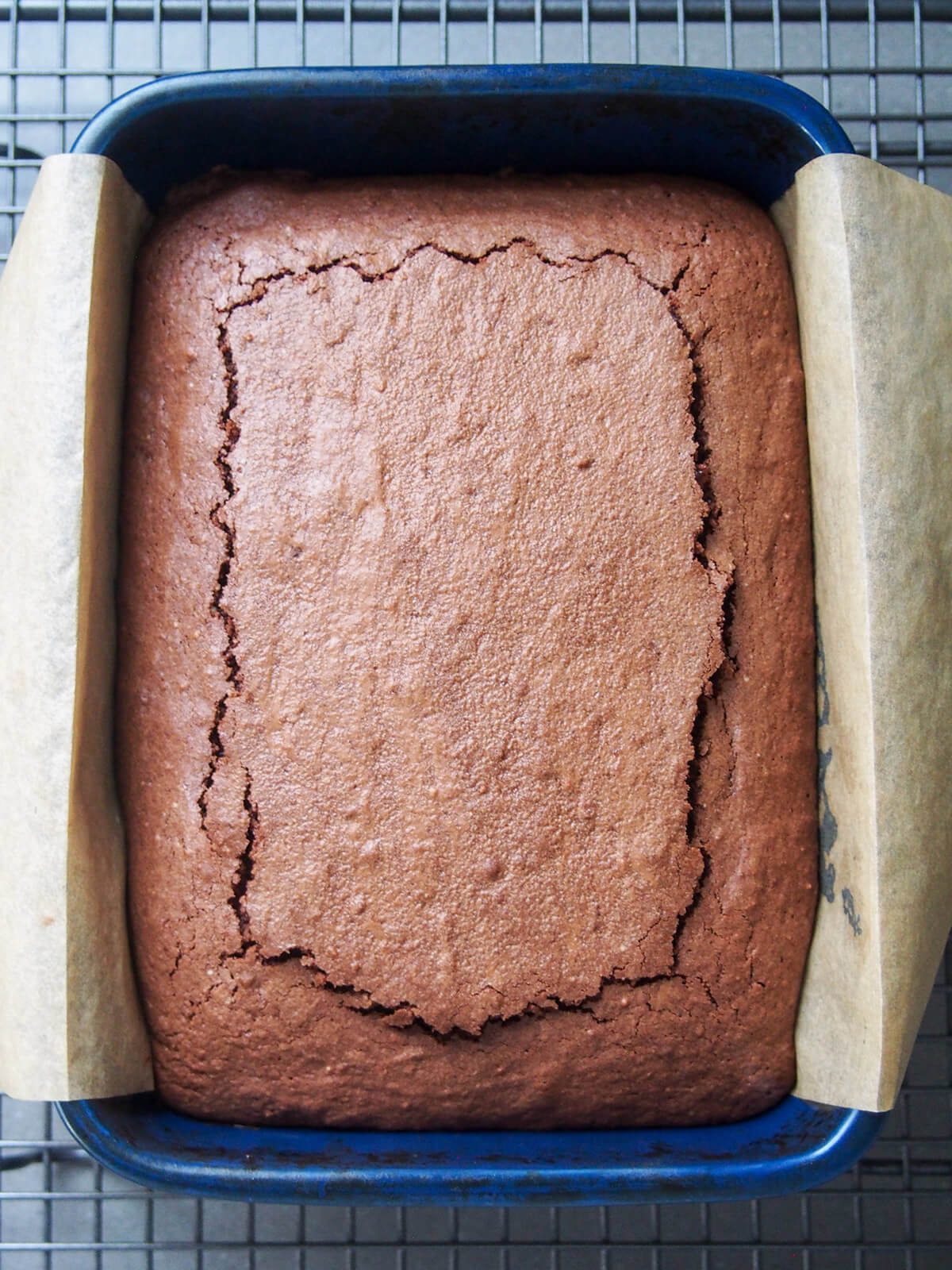dish of chestnut brownies just out the oven