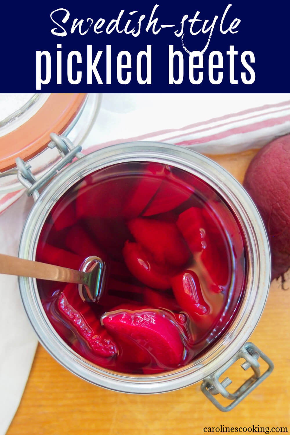 These Swedish pickled beets are so easy to make and have a great sweet-tart flavor. You can enjoy them on their own, to top sandwiches or mixed in salads. They're a popular side for good reason. These Swedish pickled beets are so easy to make and have a great sweet-tart flavor. You can enjoy them on their own, to top sandwiches or mixed in salads. They're a popular side for good reason.