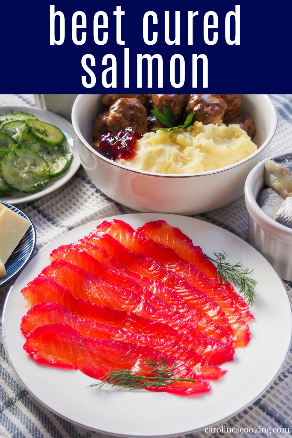 This beet cured salmon is a simple twist on gravlax where the salmon takes on a beautiful purple hue on the one side. Yes, you have a little wait, but it's easy to make and the result is delicious and perfect for elegant appetizers. This beet cured salmon is a simple twist on gravlax where the salmon takes on a beautiful purple hue on the one side. Yes, you have a little wait, but it's easy to make and the result is delicious and perfect for elegant appetizers.