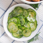 plate of pressgurka Swedish cucumber