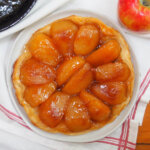 overhead view of apple tarte tatin