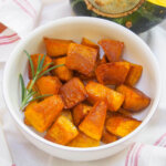bowl of maple roasted buttercup squash