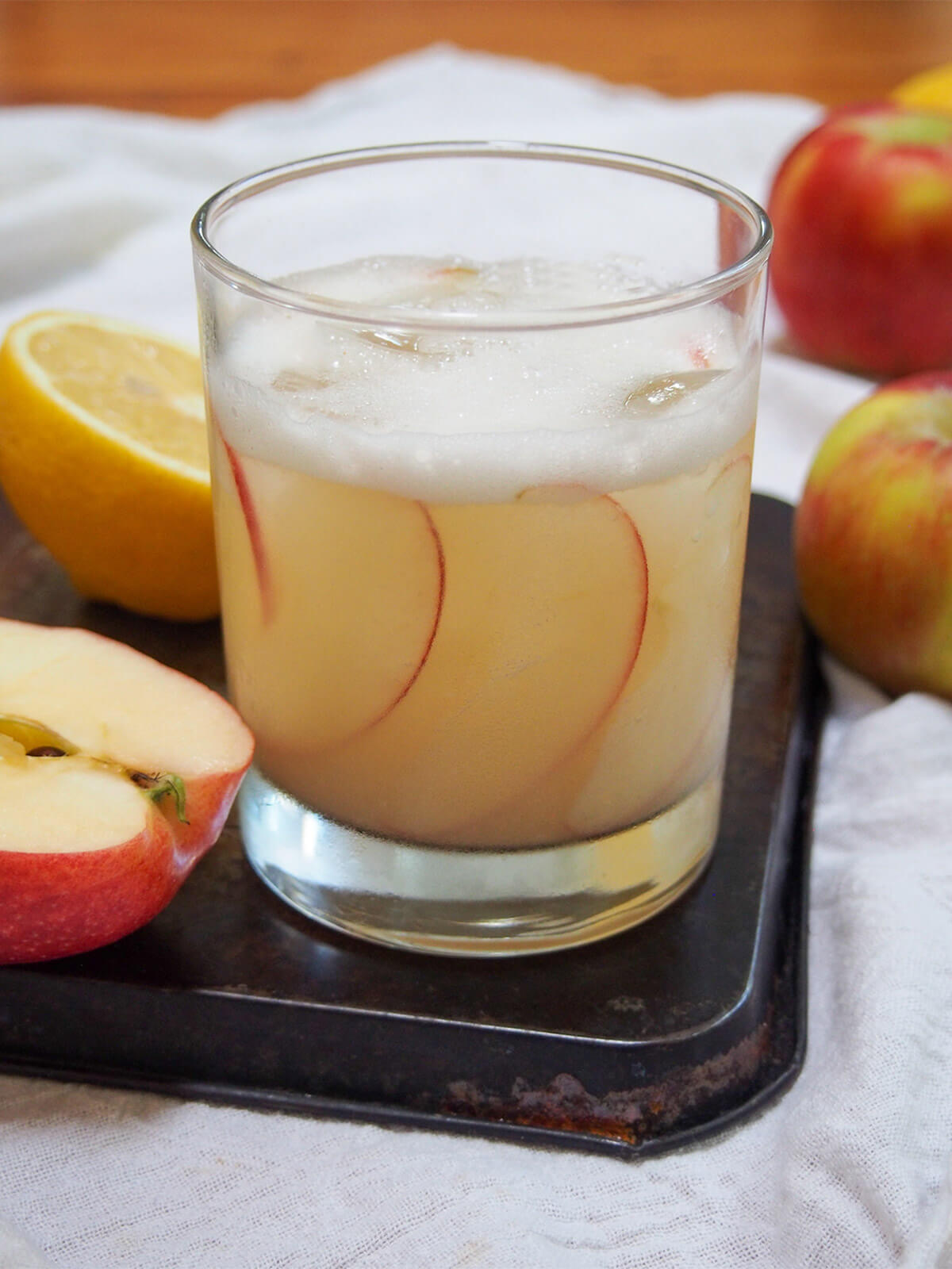glass of calvados sour from side