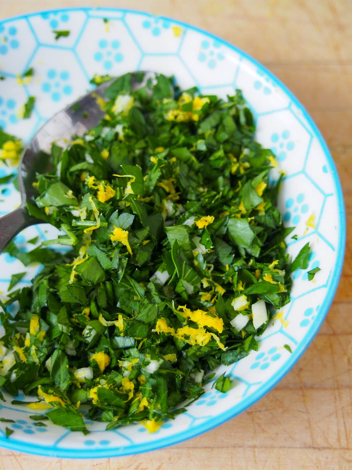gremolata for beef osso bucco small dish of gremolata