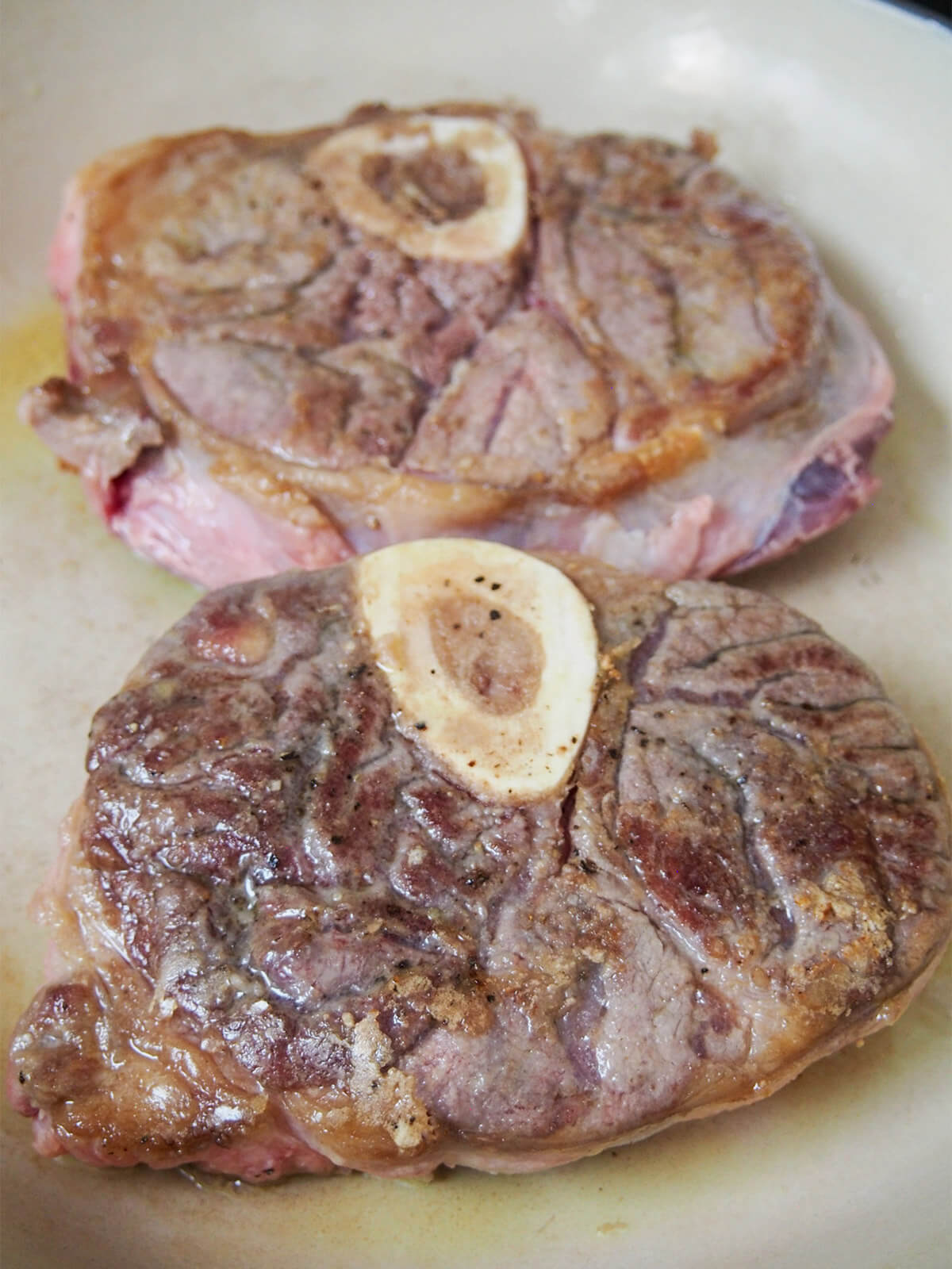 searing beef for osso bucco seared beef shanks