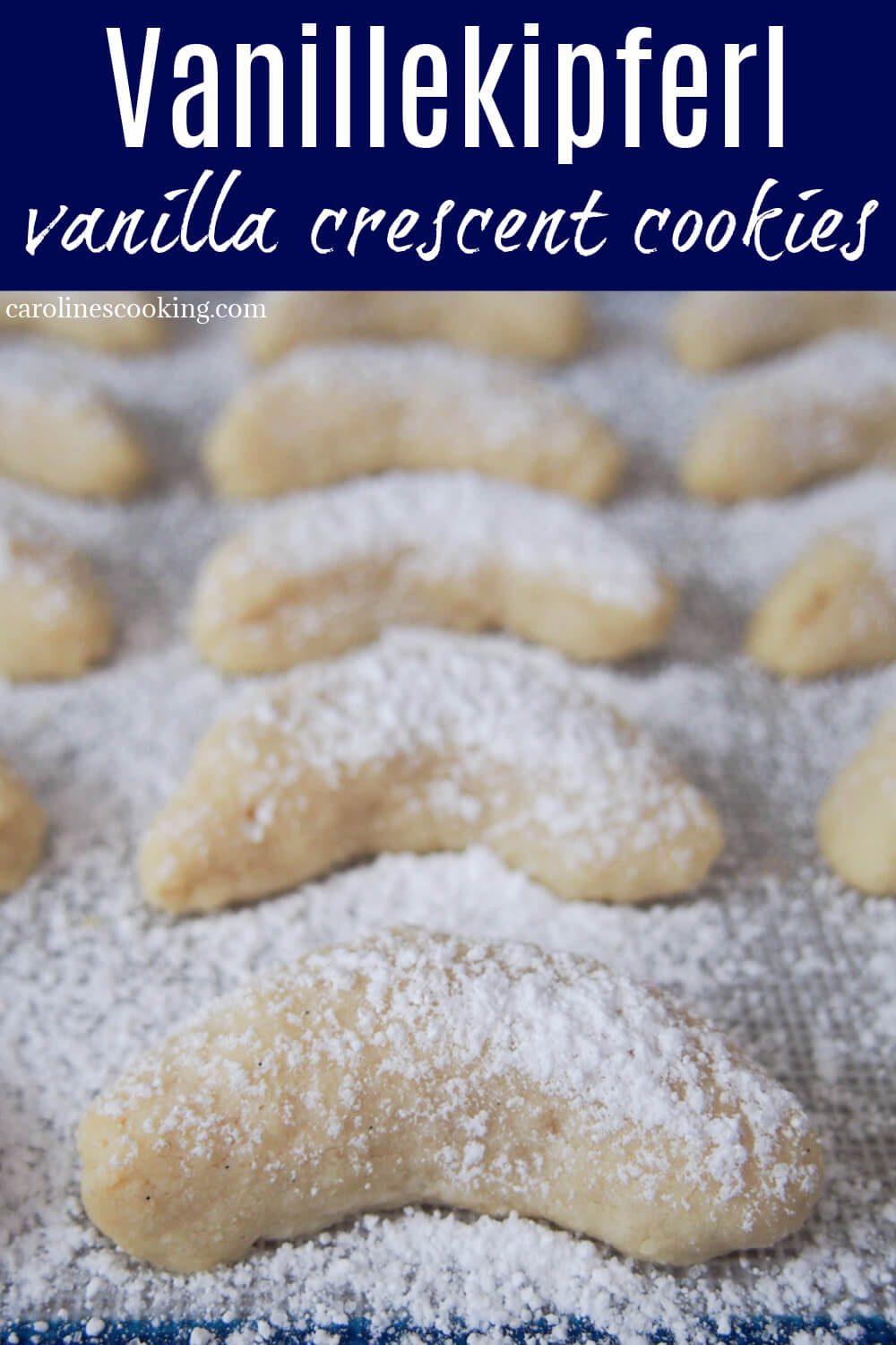 Vanillekipferl (vanilla crescent cookies) are a classic Austrian/German cookie with a delicate vanilla flavor. These vanilla crescent cookies melt in your mouth and are a perfect addition to a seasonal cookie plate. Vanillekipferl (vanilla crescent cookies) are a classic Austrian/German cookie with a delicate vanilla flavor. These vanilla crescent cookies melt in your mouth and are a perfect addition to a seasonal cookie plate.