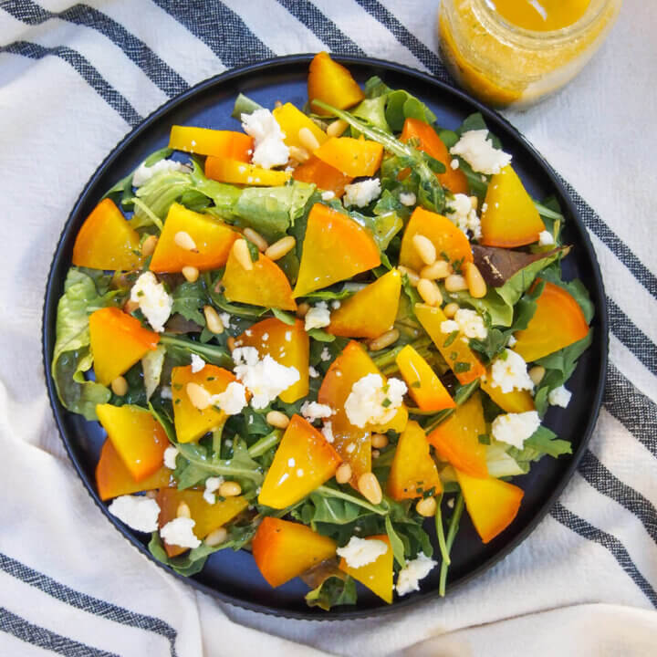 plate of roasted golden beet salad