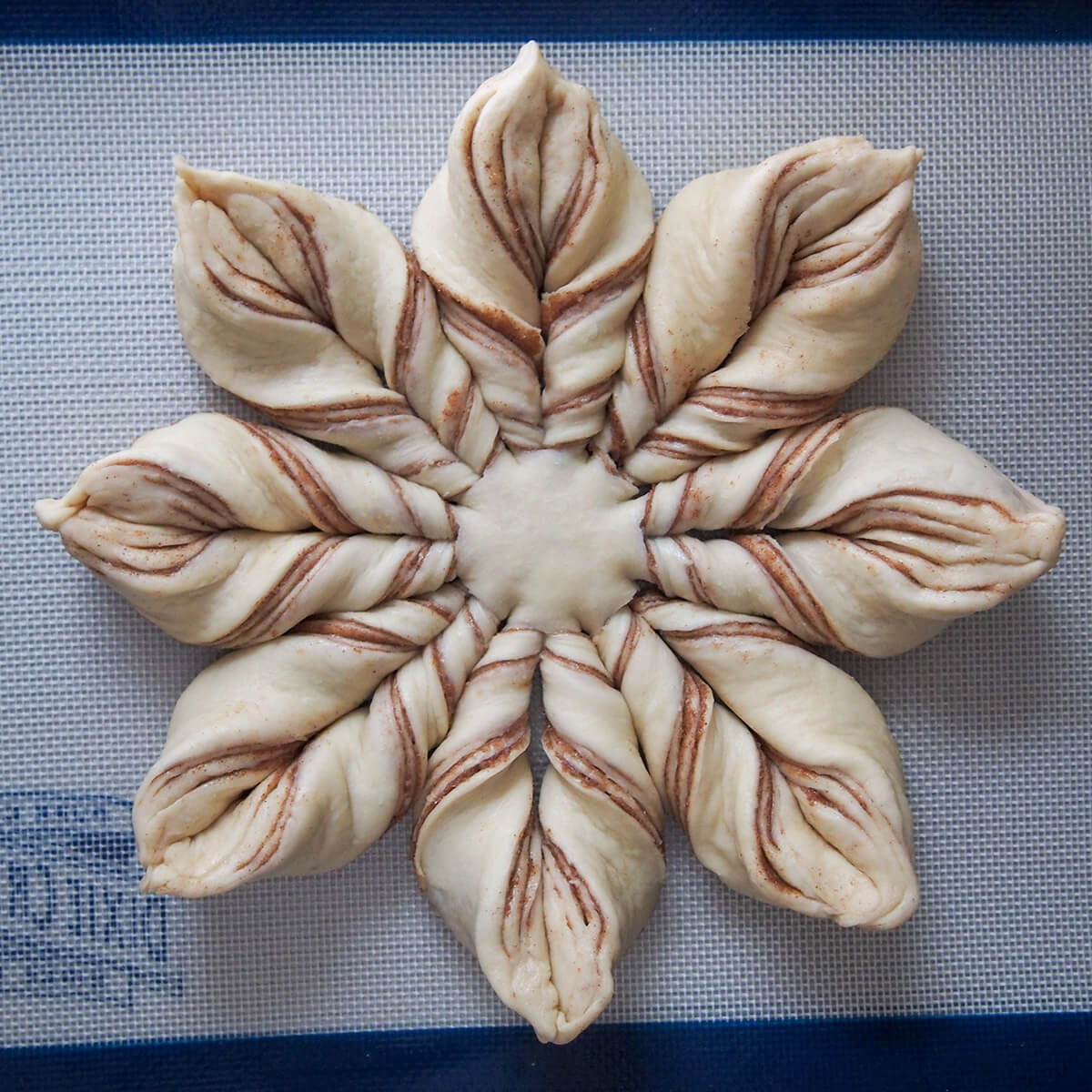twisted bread formed into star shape