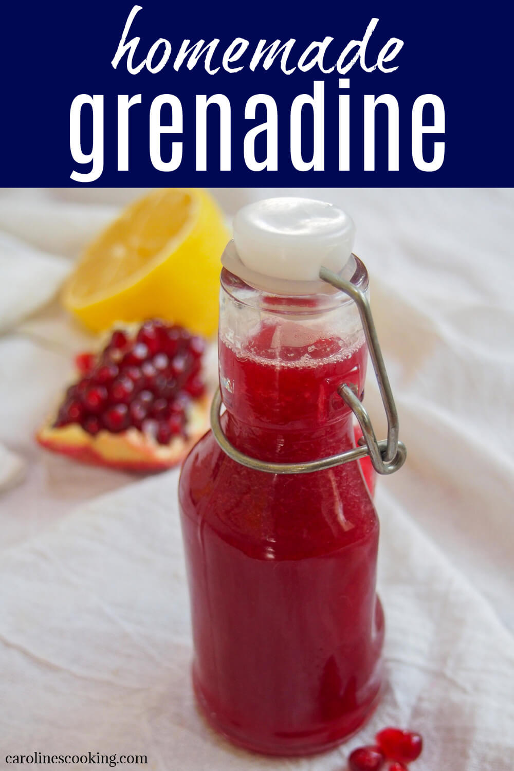 Homemade grenadine is easy to make and so much better than the bought versions. It's packed with bright color and flavor, and perfect to use in a range of cocktails and more.
