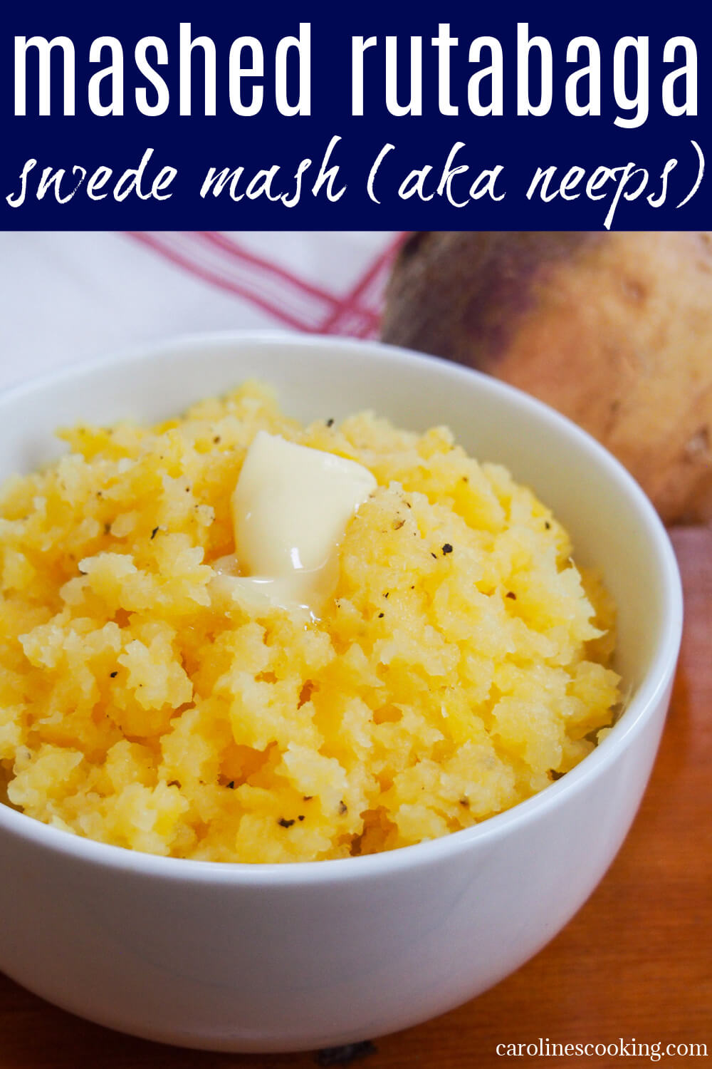 Mashed rutabaga, or swede mash, is an easy side dish and tasty alternative to mashed potato or other root vegetables. It pairs perfectly with a range of mains like roast meats and sausages with a mild and gently sweet flavor. Mashed rutabaga, or swede mash, is an easy side dish and tasty alternative to mashed potato or other root vegetables. It pairs perfectly with a range of mains like roast meats and sausages with a mild and gently sweet flavor. It's also lower carb than potato.