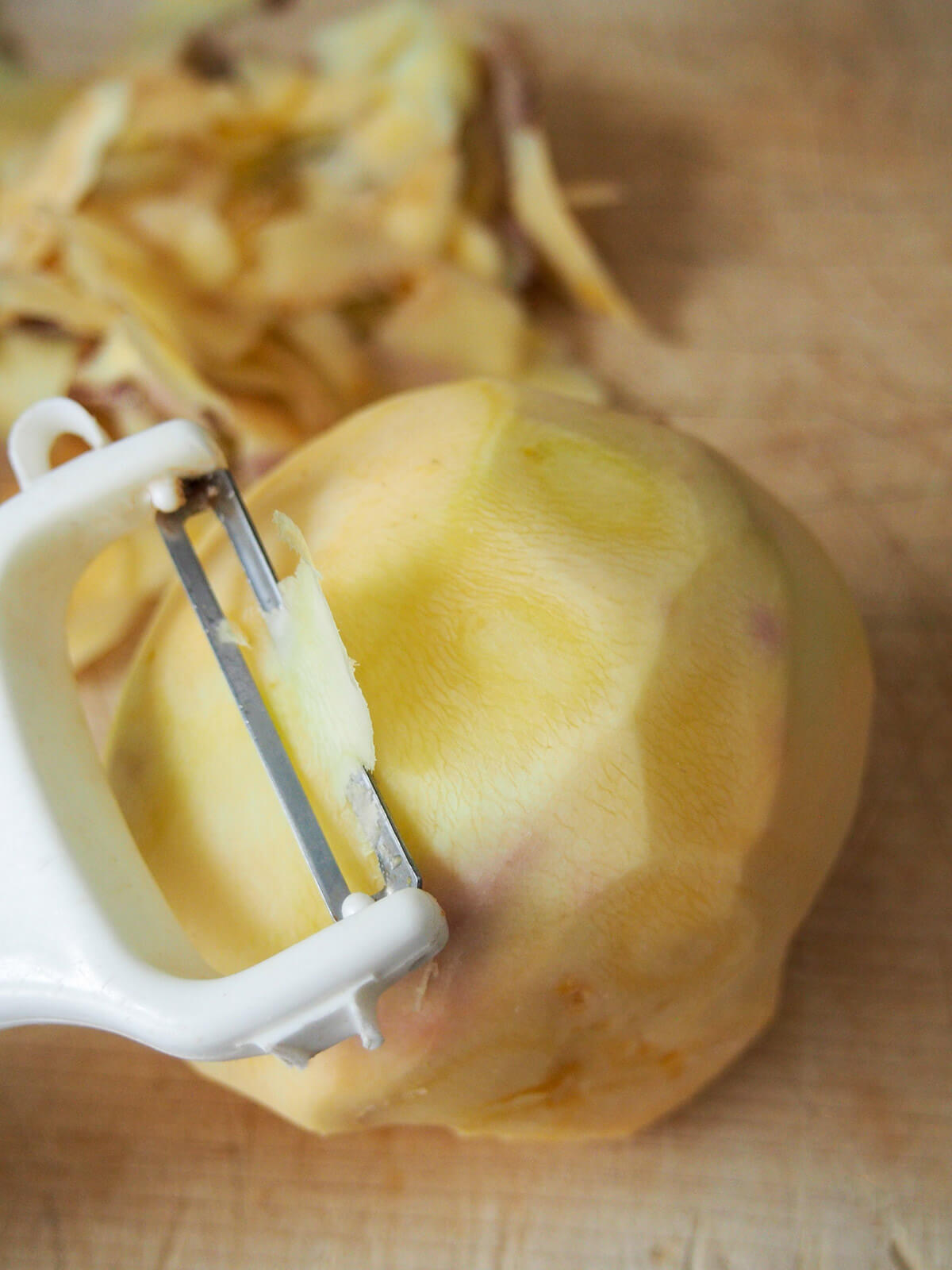 peeling rutabaga for mashed rutabaga or swede mash peeling rutabaga