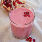 glass of pomegranate smoothie