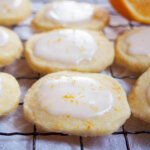 Meyer lemon cookies on cooling rack