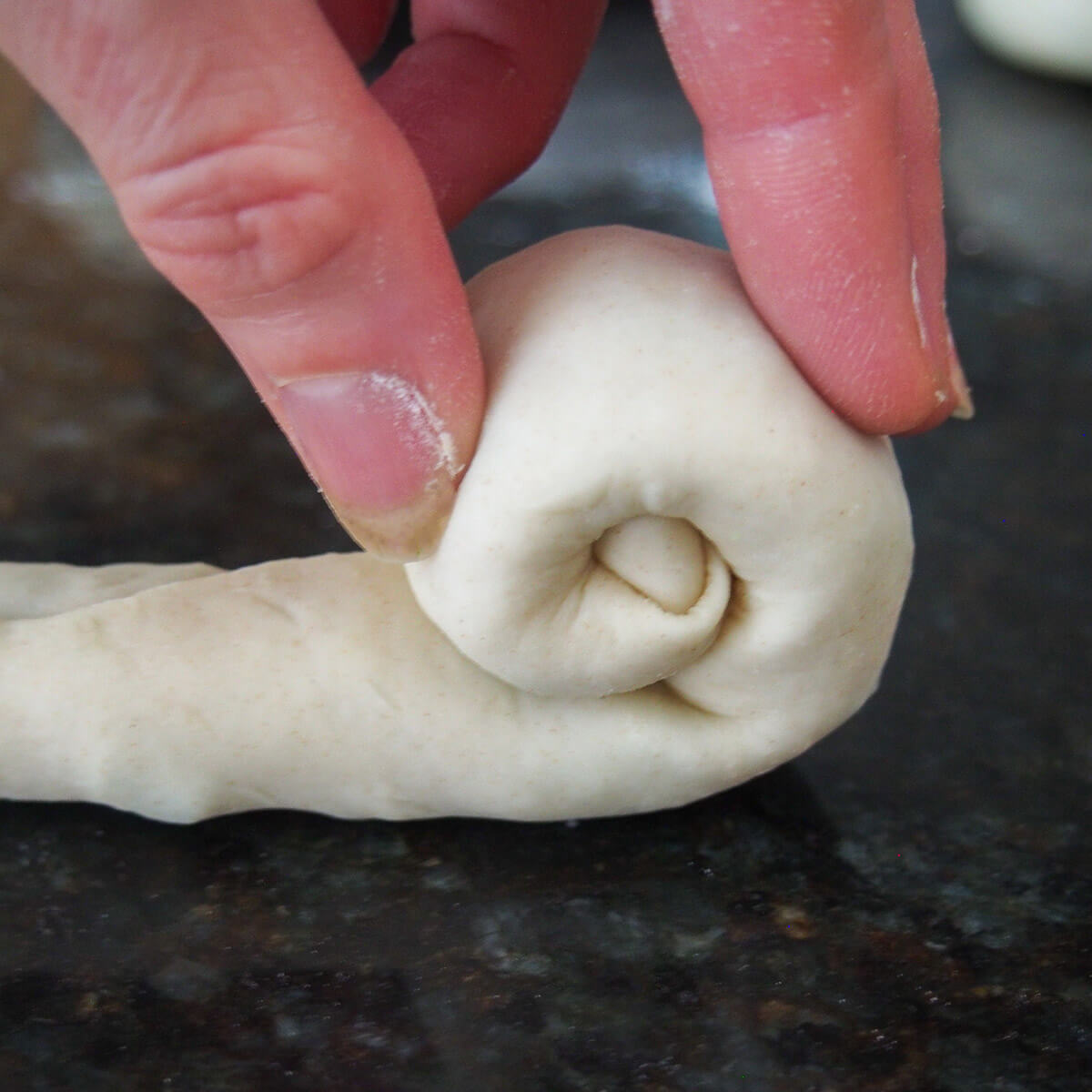 rolling up scallion pancake coil rolling up coil of pancake