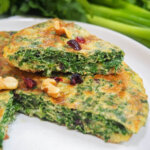 slices of kuku sabzi Persian herb frittata stacked