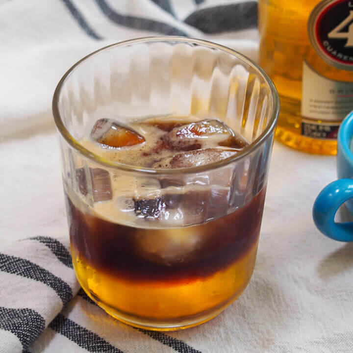 glass of Mexican carajillo coffee cocktail
