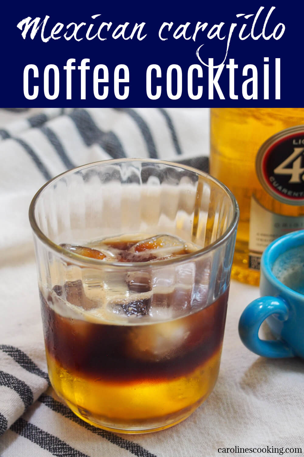 This Mexican carajillo is a super simple, yet complex-tasting coffee cocktail, using the liqueur Licor 43. You enjoy it chilled, over ice, typically as an after dinner drink though it would be great alongside brunch, too. Delicious any time.