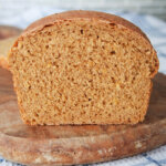 end on view of anadama bread loaf