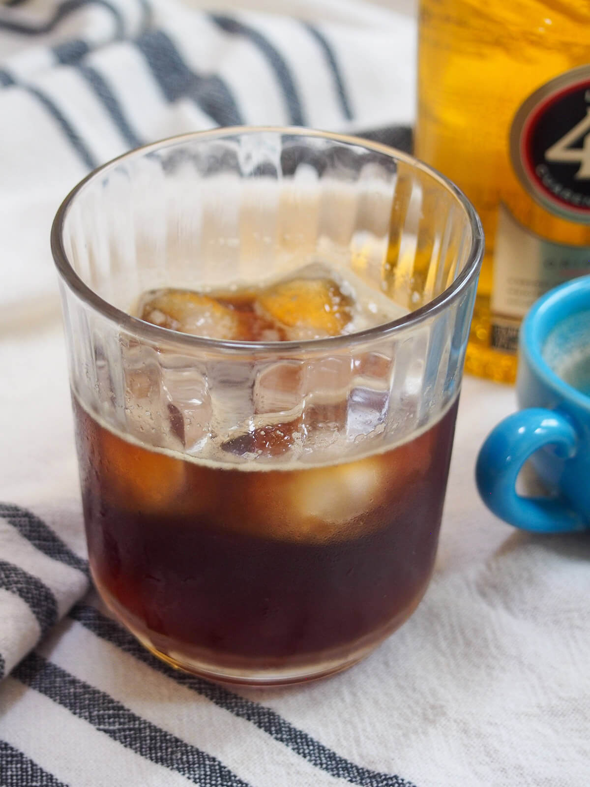 glass of blended Mexican carajillo coffee cocktail