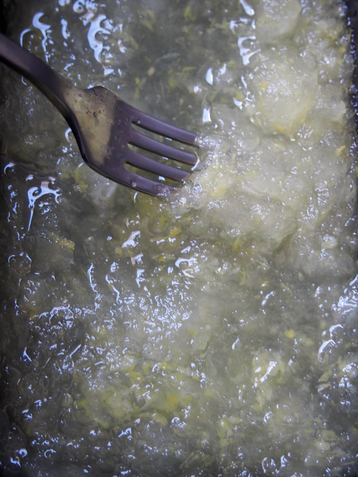 breaking up partially frozen granita