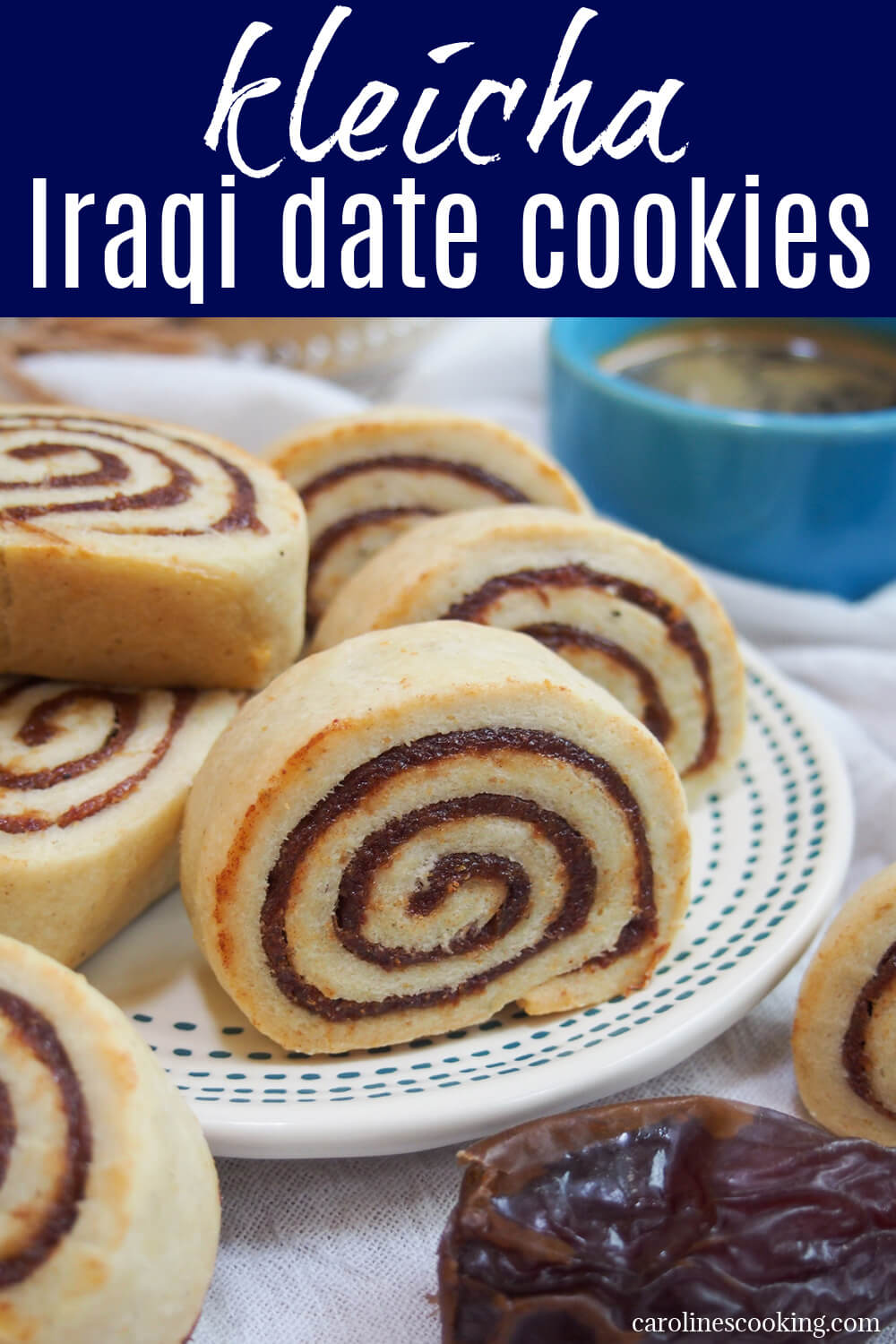 Kleicha, Iraqi date cookies, are a delicious combination of gently spiced dough with a cardamom-infused date filling. Perfect for sharing. These cookies are popular to serve for Eid, as well as other celebrations like birthdays and Christmas. But you'll soon find yourself want to enjoy them any time. 
