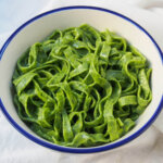 bowl of fresh spinach pasta