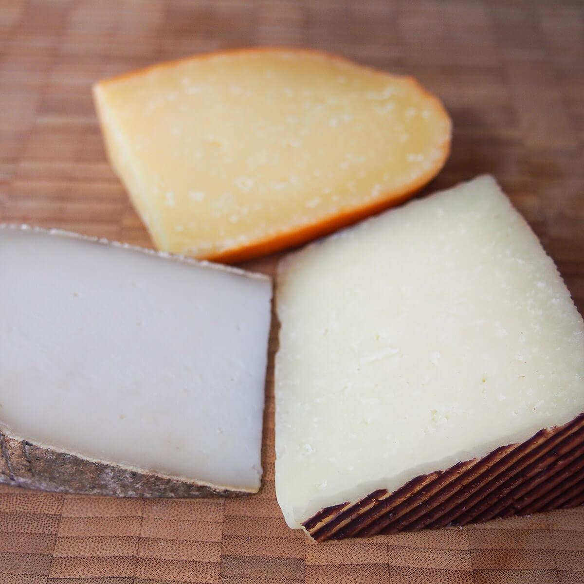 blocks of three Spanish cheeses