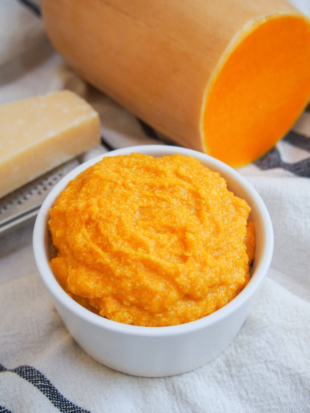 bowl of butternut squash pasta sauce