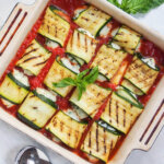 dish of zucchini involtini from overhead