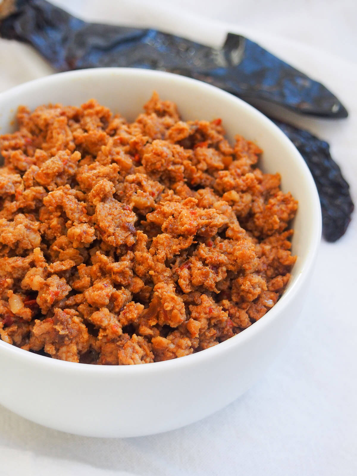 bowl of cooked Mexican chorizo