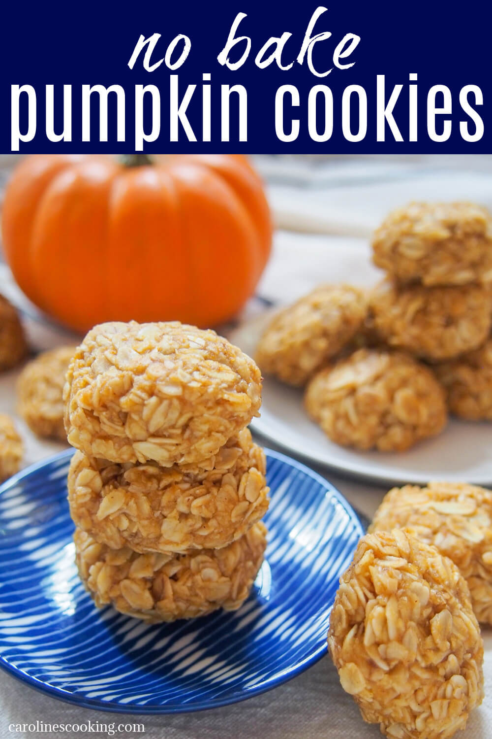 If you need a quick fall treat, these no bake pumpkin cookies are a perfect choice. They take mere minutes to make and are sweet, chewy and oh so good!