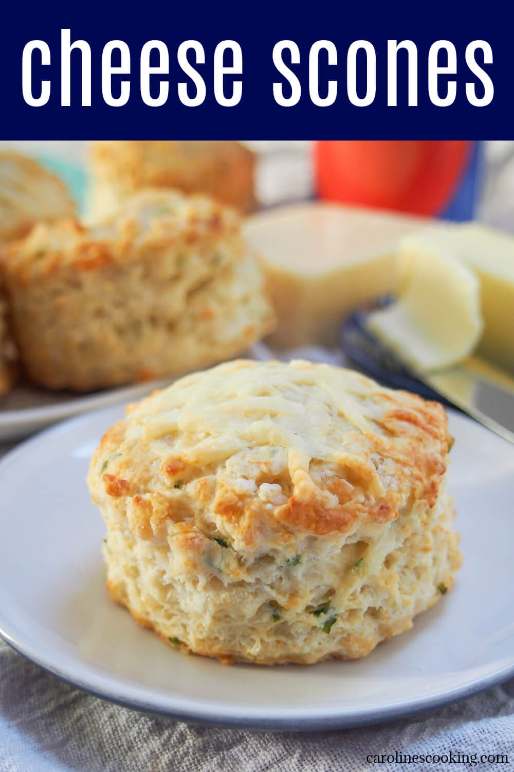 These savory cheese scones are easy to make, packed with cheese flavor yet surprisingly light. They make a delicious snack, side or base for a sandwich. Plus they're perfect to add to an afternoon tea spread. These savory cheese scones are easy to make, packed with cheese flavor yet surprisingly light. They make a delicious snack, side or base for a sandwich. Plus they're perfect to add to an afternoon tea spread.